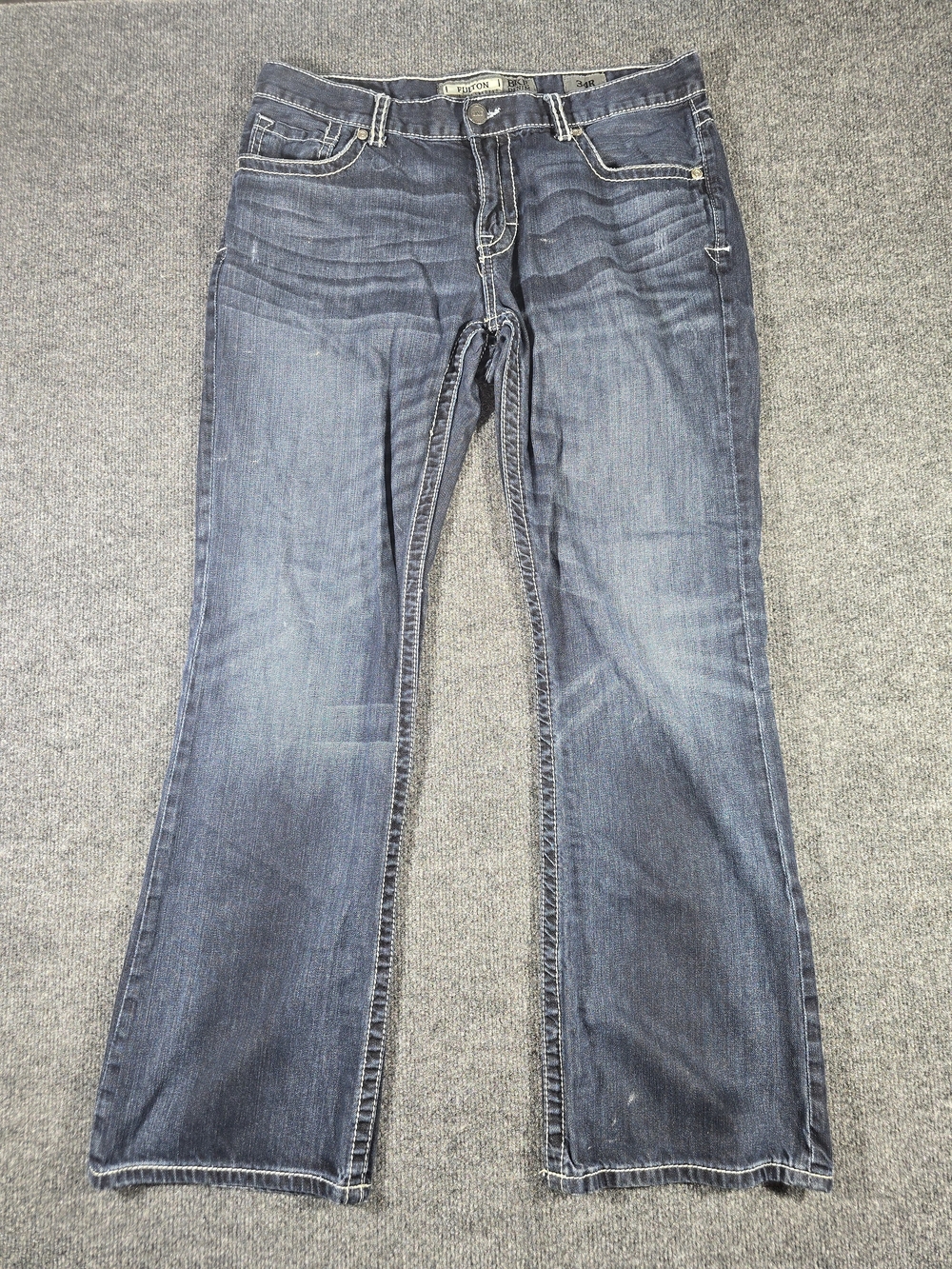 BKE Fulton Boot Cut Dark Wash Jeans Men's Size 34R Medium Wash Denim